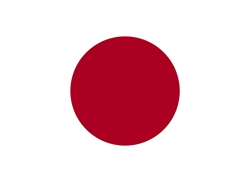 [ai] The national flag of Japan, featuring a red circle, symbolizing the sun, centered on a white background.